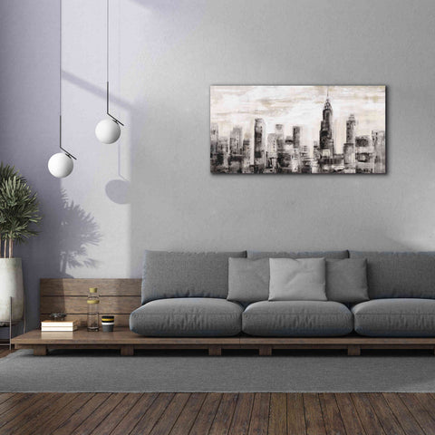 Image of 'Manhattan Skyline BW' by Silvia Vassileva, Canvas Wall Art,60 x 30