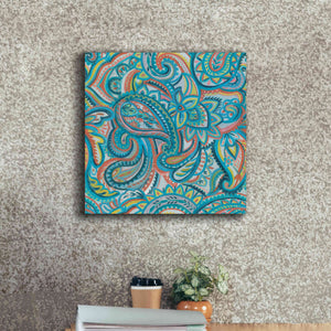 'Emerald Paisley Pattern III' by Silvia Vassileva, Canvas Wall Art,18 x 18