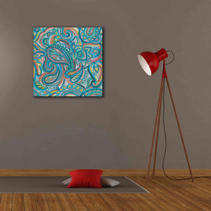 'Emerald Paisley Pattern III' by Silvia Vassileva, Canvas Wall Art,26 x 26
