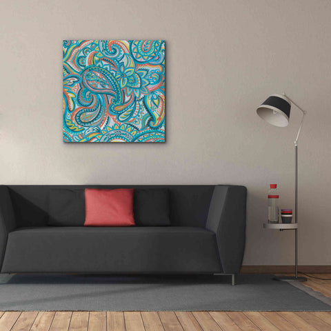 Image of 'Emerald Paisley Pattern III' by Silvia Vassileva, Canvas Wall Art,37 x 37