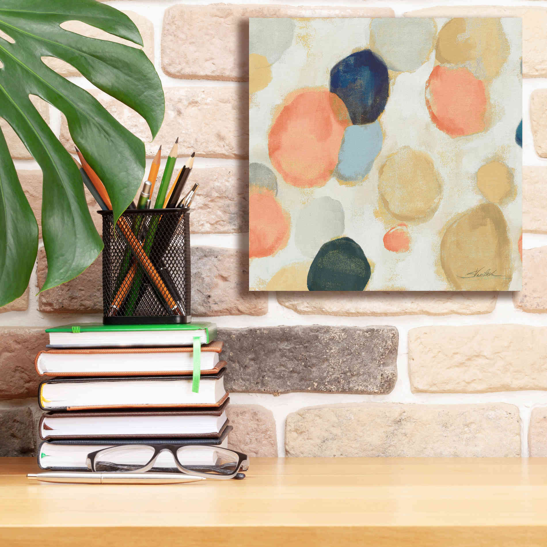 'Painted Pebbles II Boho' by Silvia Vassileva, Canvas Wall Art,12 x 12