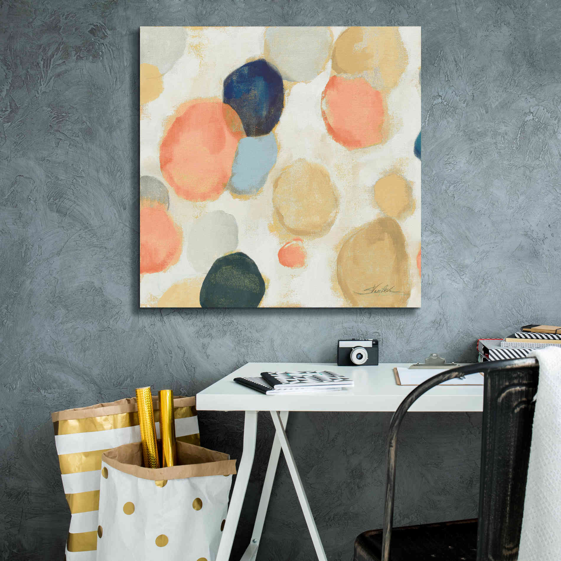 'Painted Pebbles II Boho' by Silvia Vassileva, Canvas Wall Art,26 x 26