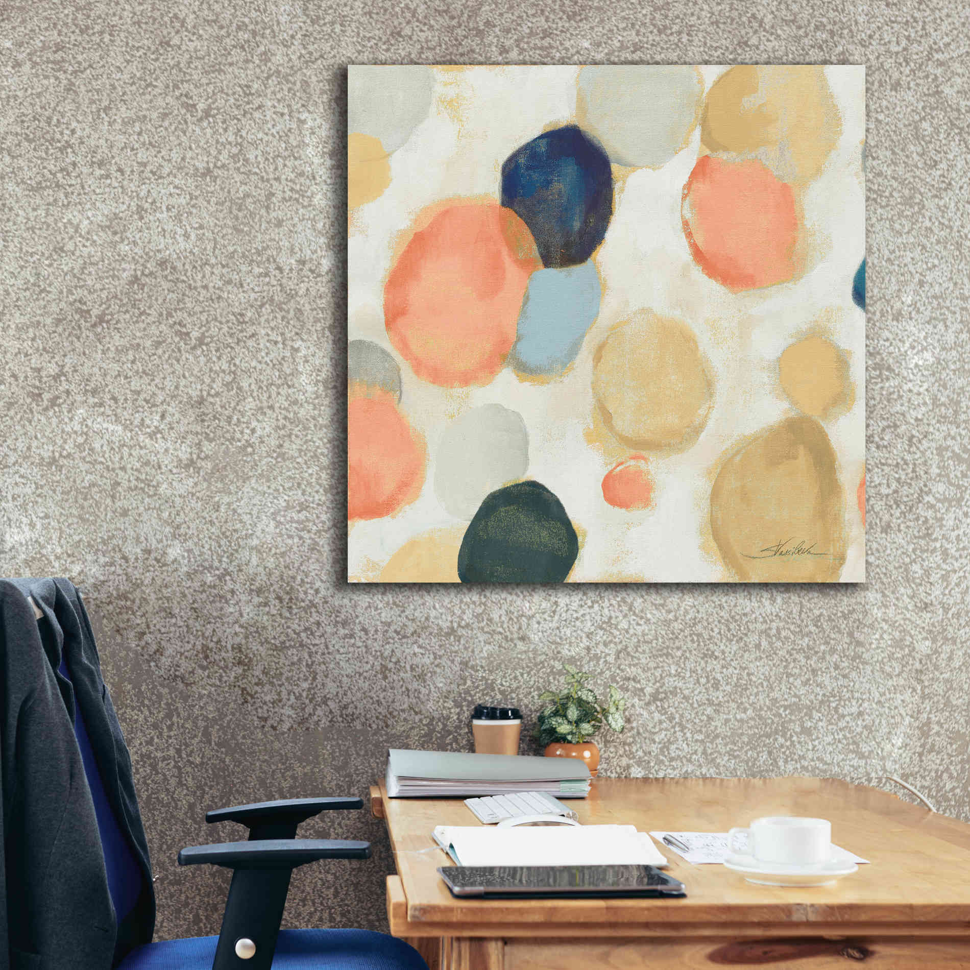 'Painted Pebbles II Boho' by Silvia Vassileva, Canvas Wall Art,37 x 37