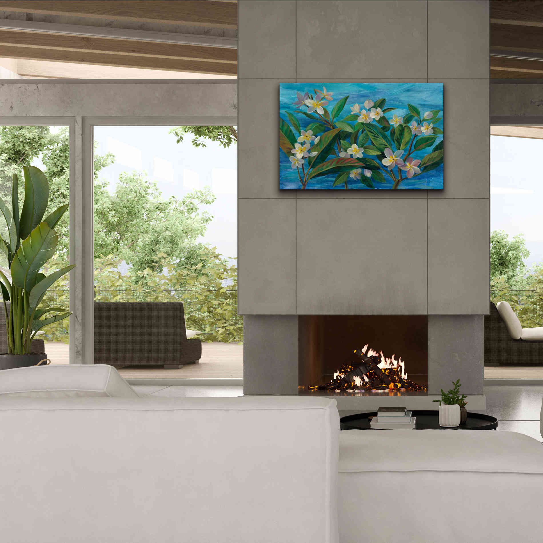 'Oceanside Plumeria' by Silvia Vassileva, Canvas Wall Art,40 x 26