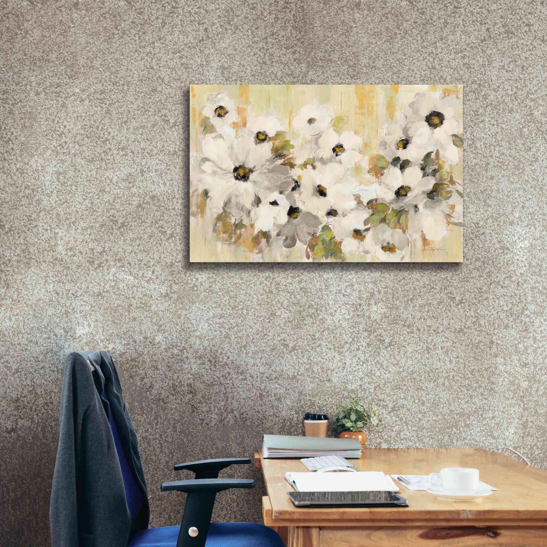 'White and Green Bloom' by Silvia Vassileva, Canvas Wall Art,40 x 26