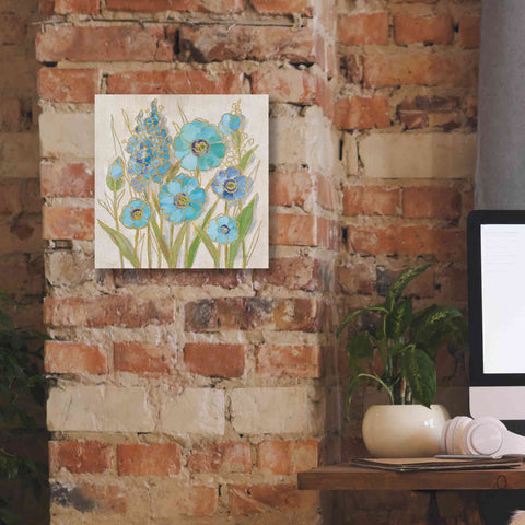 Image of 'Opalescent Floral I Blue' by Silvia Vassileva, Canvas Wall Art,12 x 12