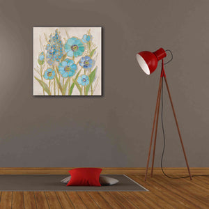 'Opalescent Floral I Blue' by Silvia Vassileva, Canvas Wall Art,26 x 26