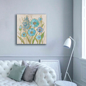 'Opalescent Floral I Blue' by Silvia Vassileva, Canvas Wall Art,37 x 37