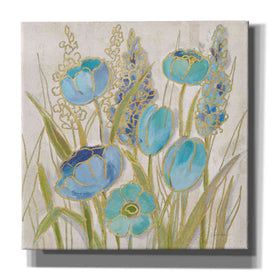 'Opalescent Floral II Blue' by Silvia Vassileva, Canvas Wall Art,12x12x1.1x0,18x18x1.1x0,26x26x1.74x0,37x37x1.74x0