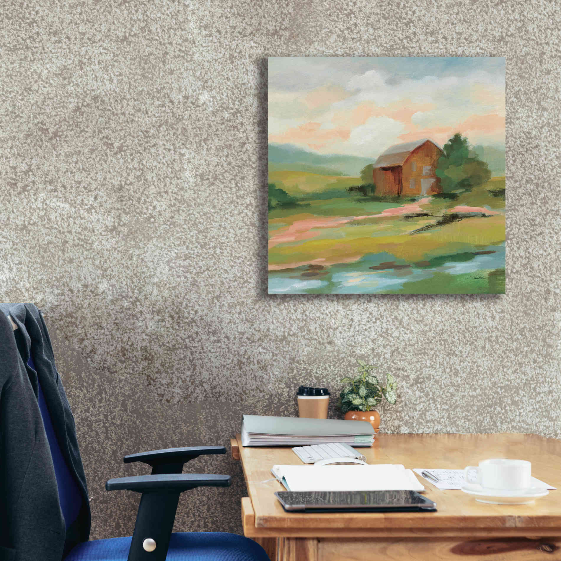 'Springtime Farm Pastel' by Silvia Vassileva, Canvas Wall Art,26 x 26