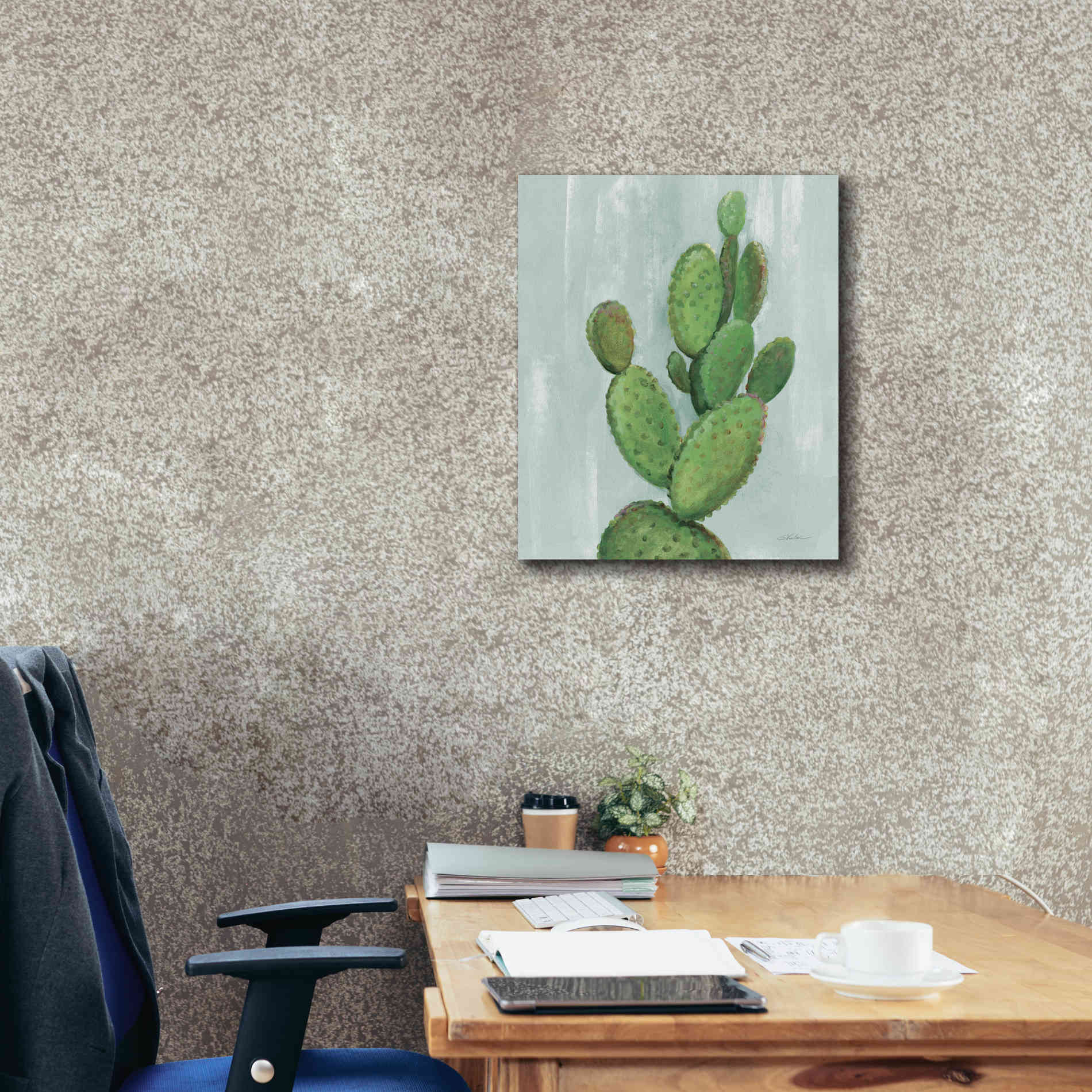'Front Yard Cactus I Slate' by Silvia Vassileva, Canvas Wall Art,20 x 24