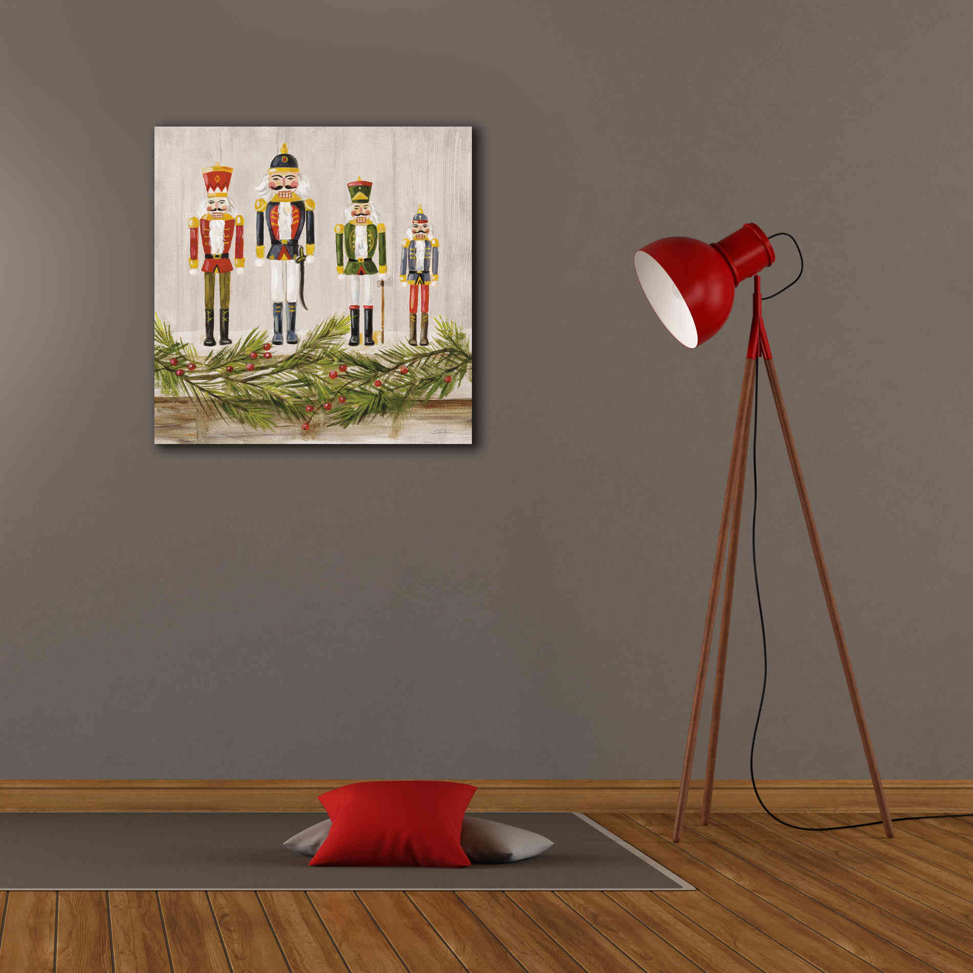 'Nutcrackers on a Mantel' by Silvia Vassileva, Canvas Wall Art,26 x 26