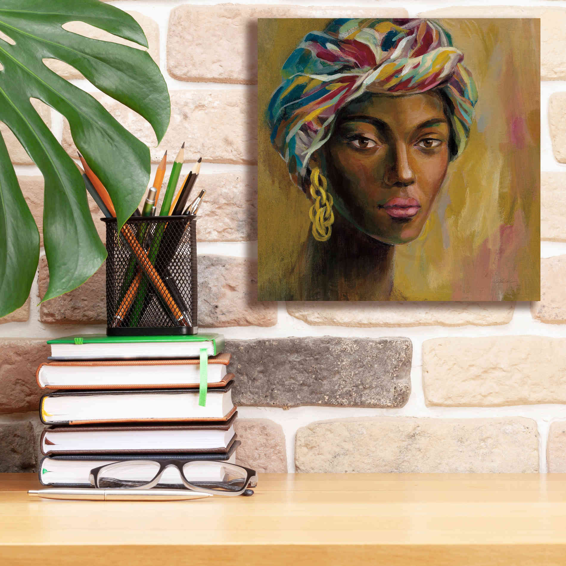 'African Face I' by Silvia Vassileva, Canvas Wall Art,12 x 12
