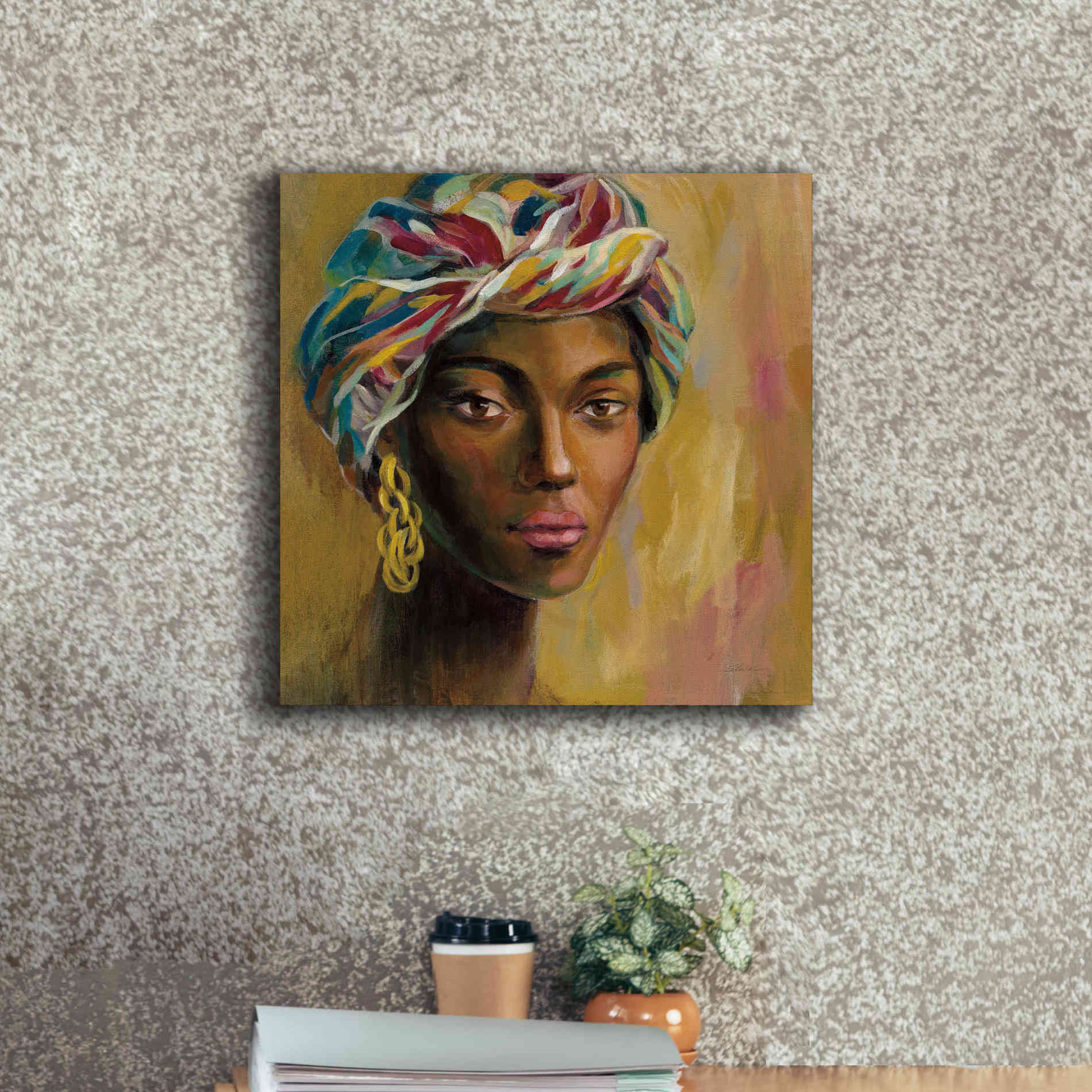 'African Face I' by Silvia Vassileva, Canvas Wall Art,18 x 18