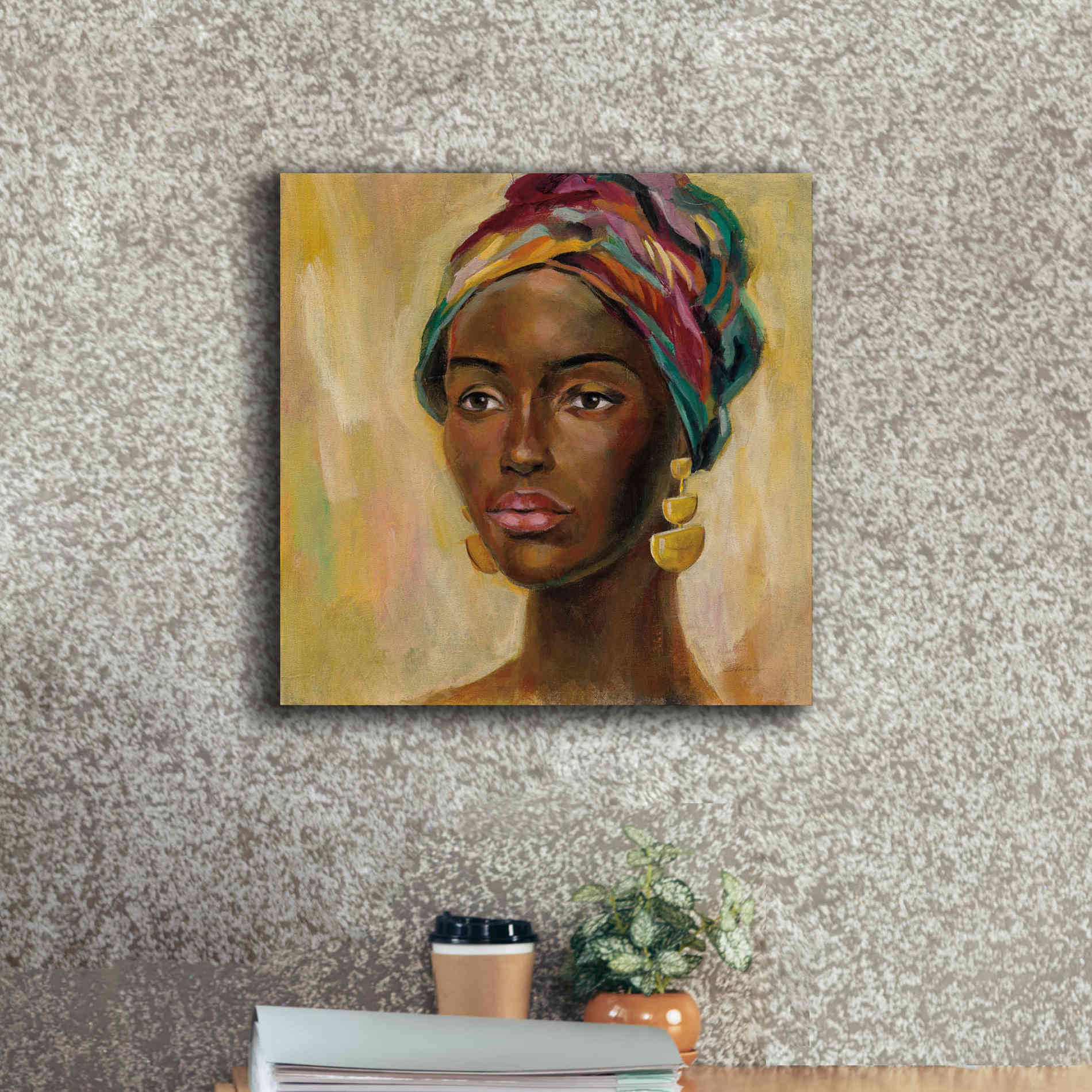 'African Face II' by Silvia Vassileva, Canvas Wall Art,18 x 18