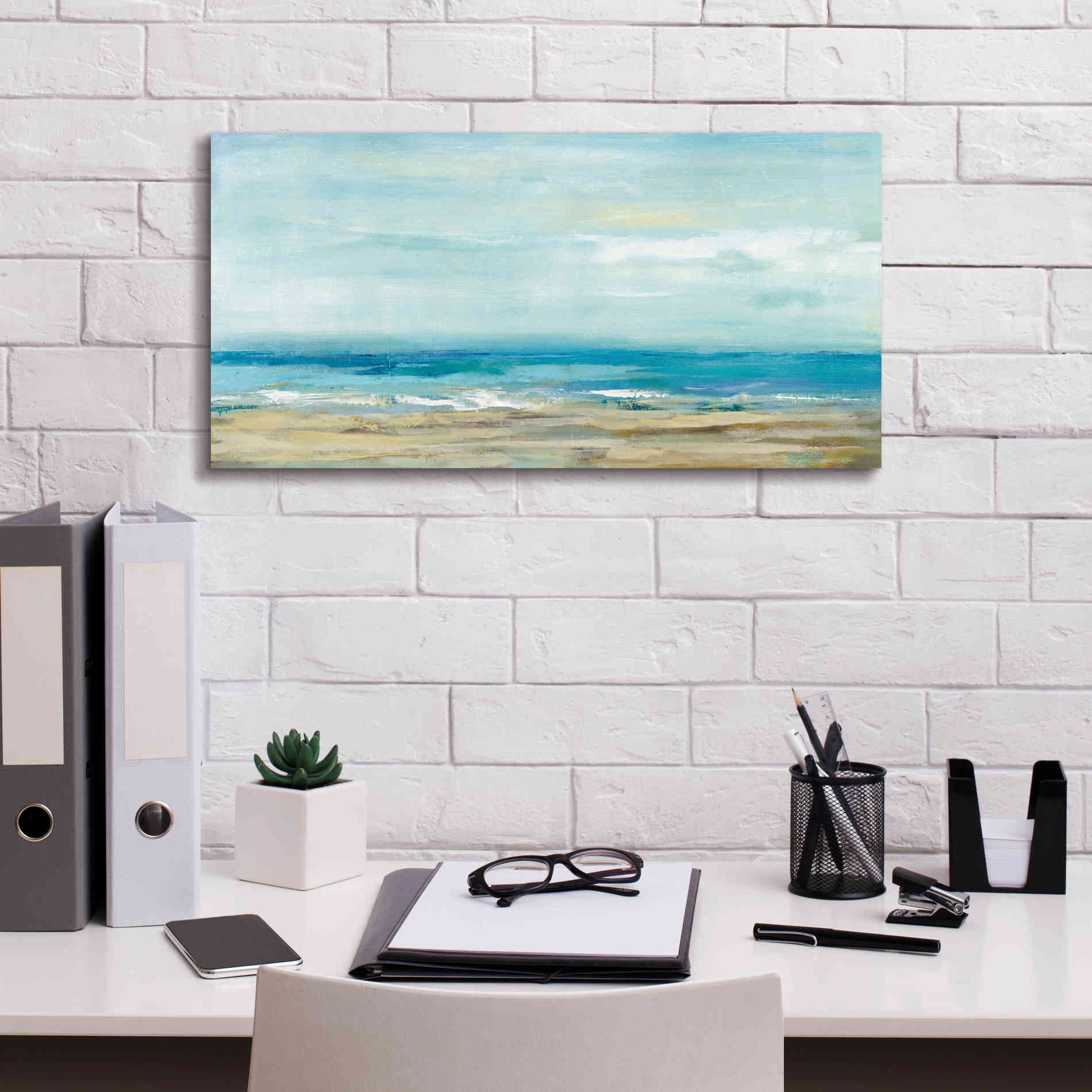 'Sea Coast' by Silvia Vassileva, Canvas Wall Art,24 x 12