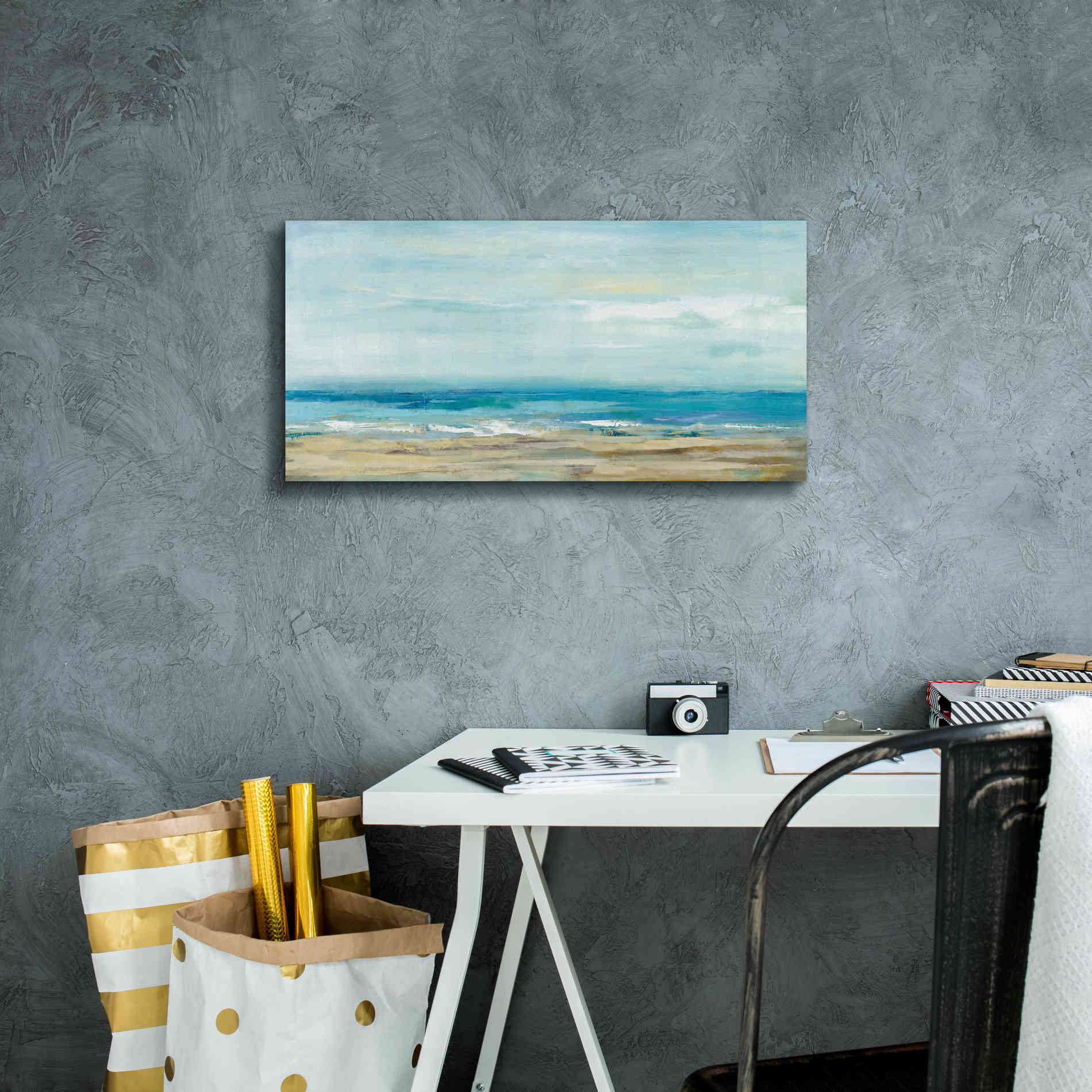 'Sea Coast' by Silvia Vassileva, Canvas Wall Art,24 x 12