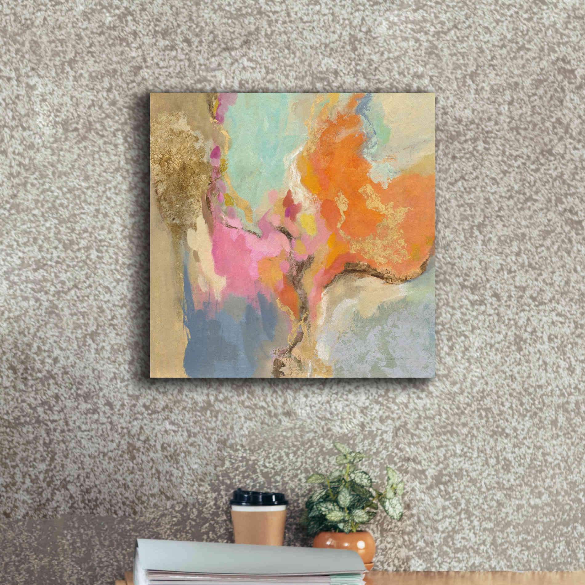 'Tangerine Gold Mid Mod' by Silvia Vassileva, Canvas Wall Art,18 x 18