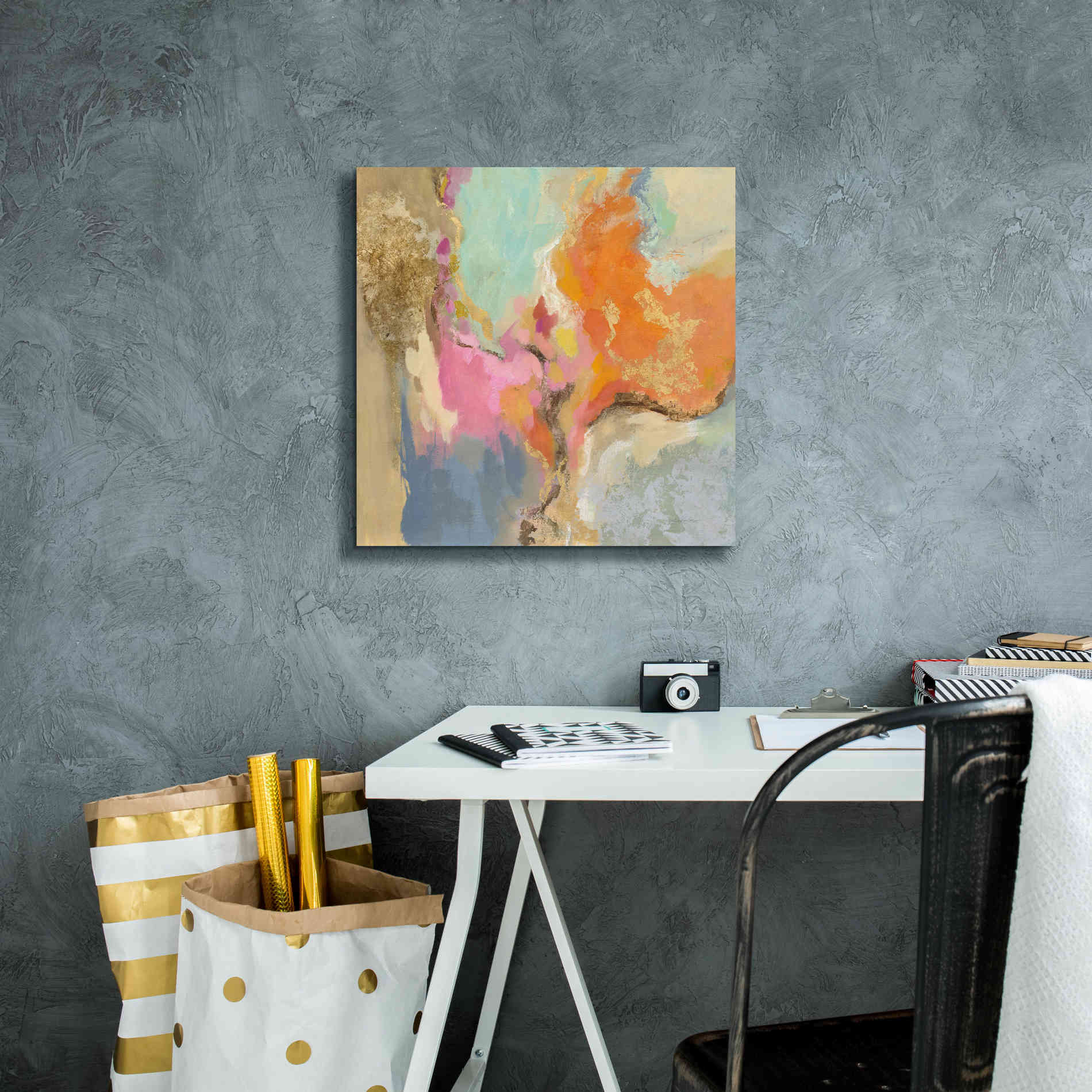 'Tangerine Gold Mid Mod' by Silvia Vassileva, Canvas Wall Art,18 x 18