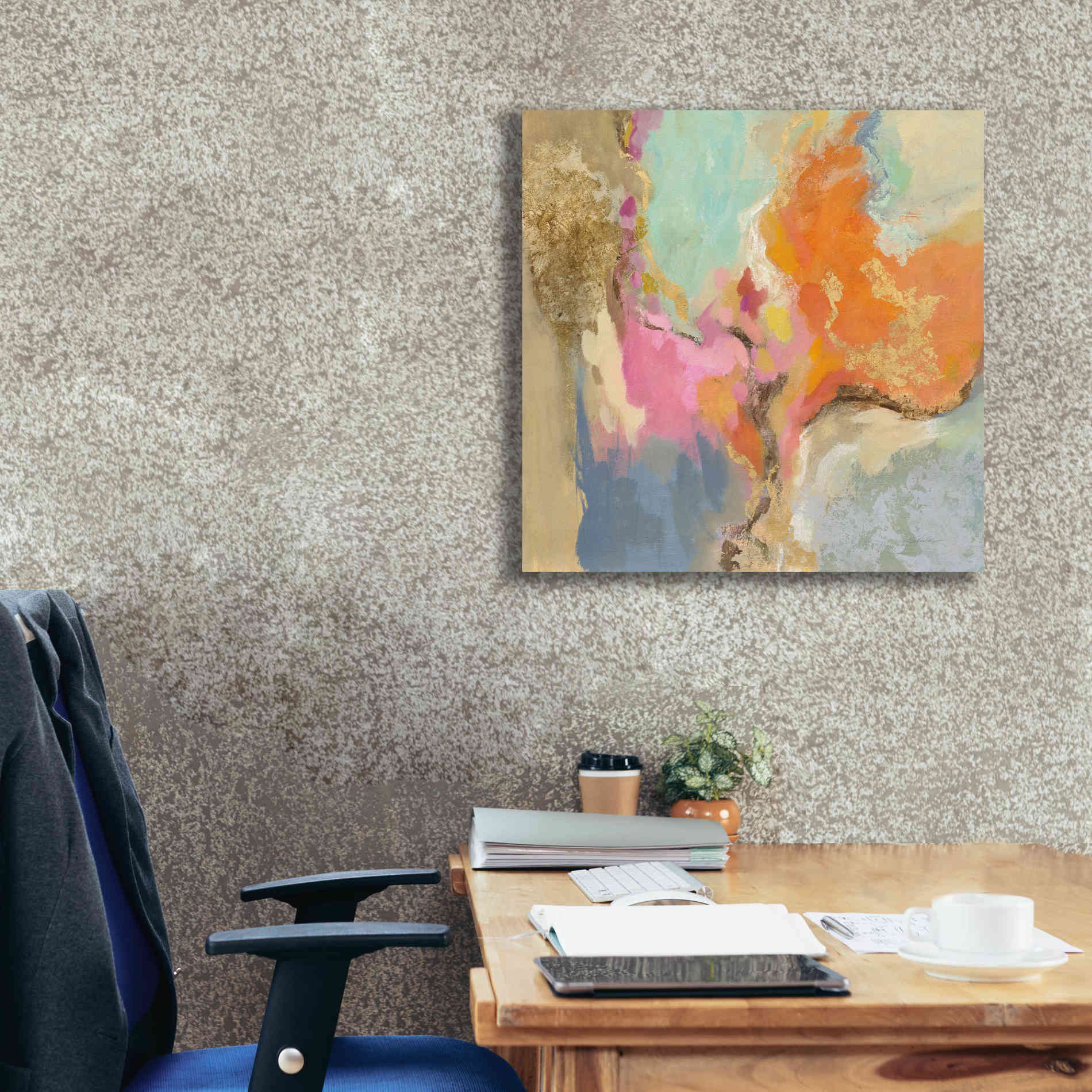 'Tangerine Gold Mid Mod' by Silvia Vassileva, Canvas Wall Art,26 x 26