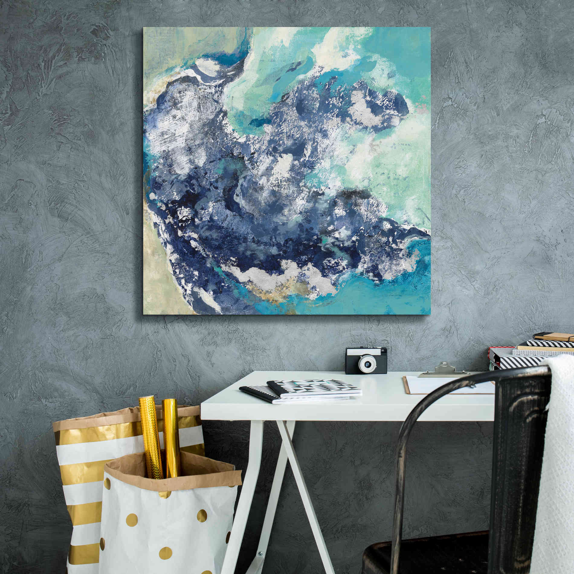 'Turquoise' by Silvia Vassileva, Canvas Wall Art,26 x 26