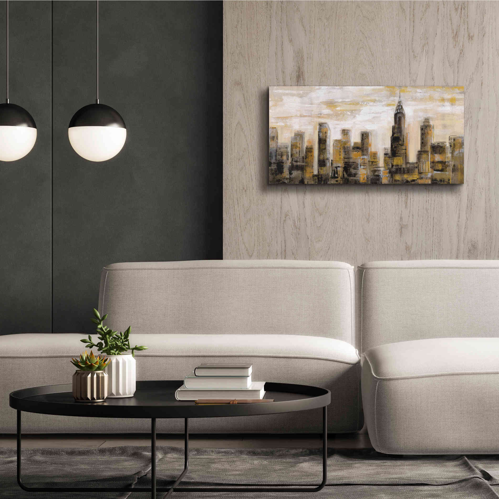 'Manhattan Skyline' by Silvia Vassileva, Canvas Wall Art,40 x 20