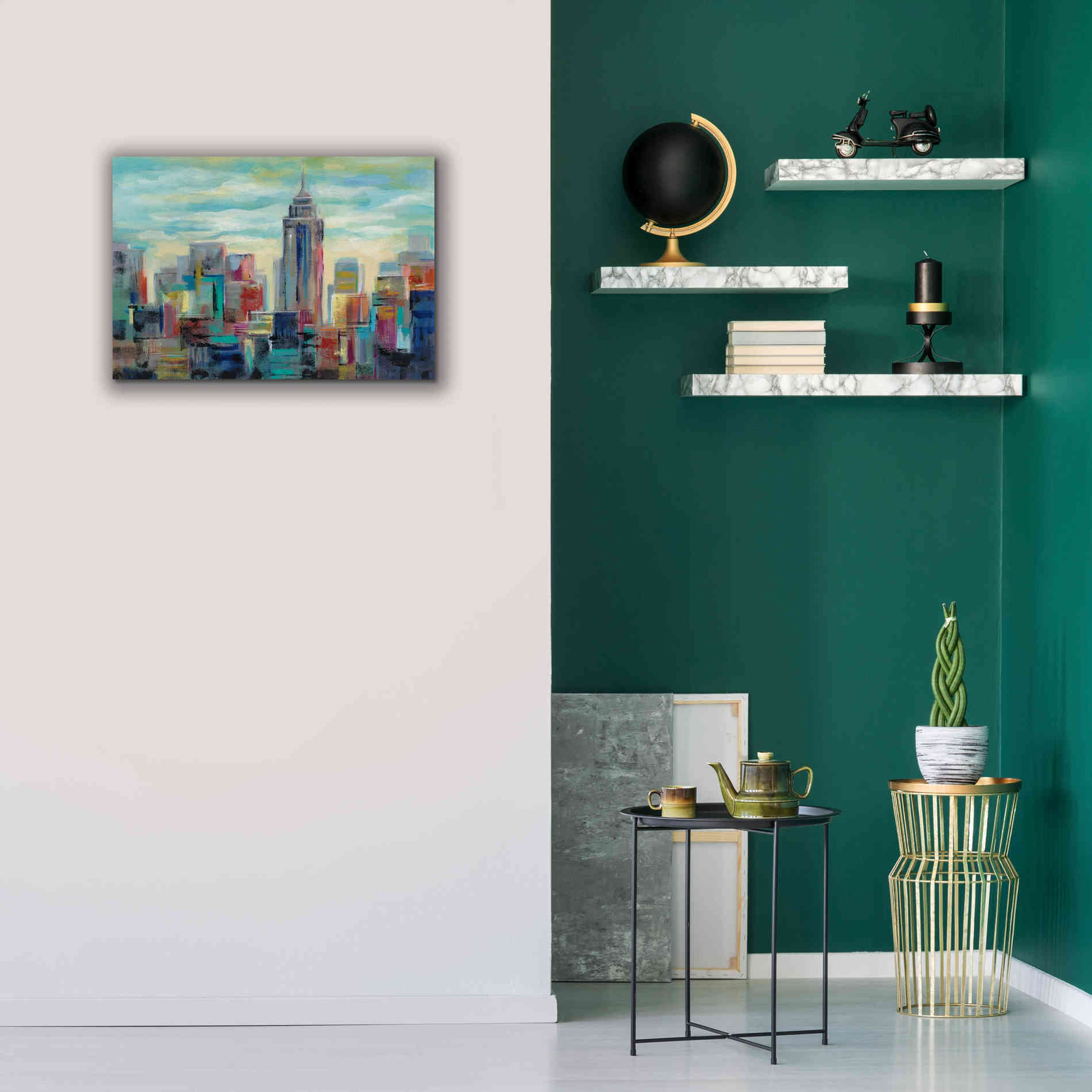 'Colorful Day in Manhattan' by Silvia Vassileva, Canvas Wall Art,26 x 18