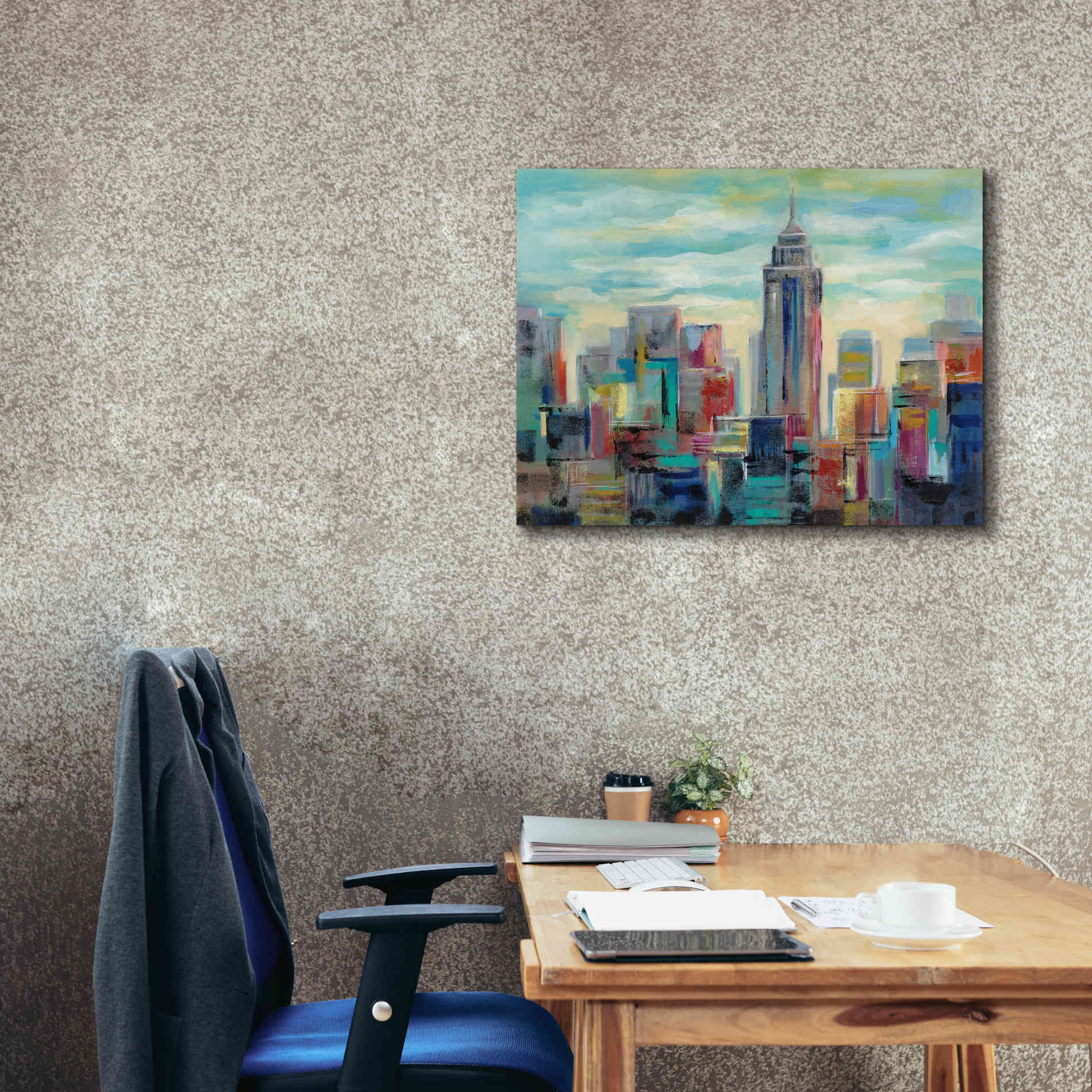 'Colorful Day in Manhattan' by Silvia Vassileva, Canvas Wall Art,34 x 26
