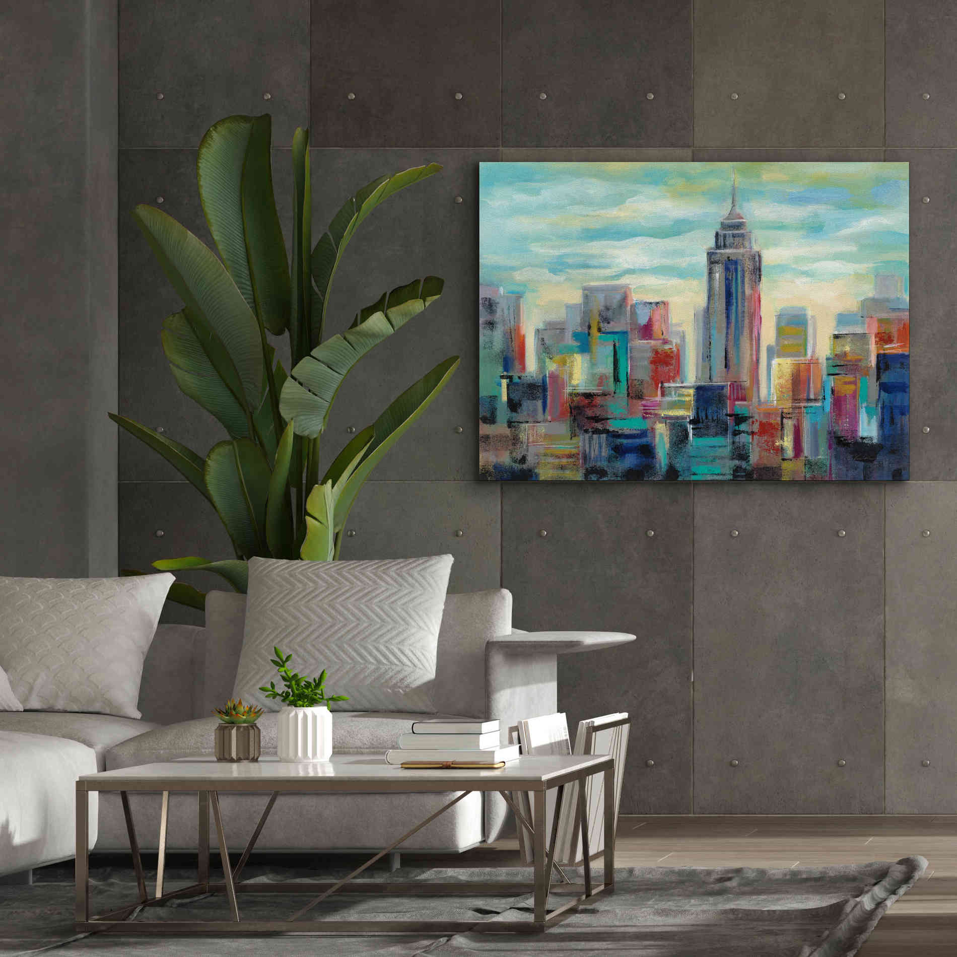 'Colorful Day in Manhattan' by Silvia Vassileva, Canvas Wall Art,54 x 40
