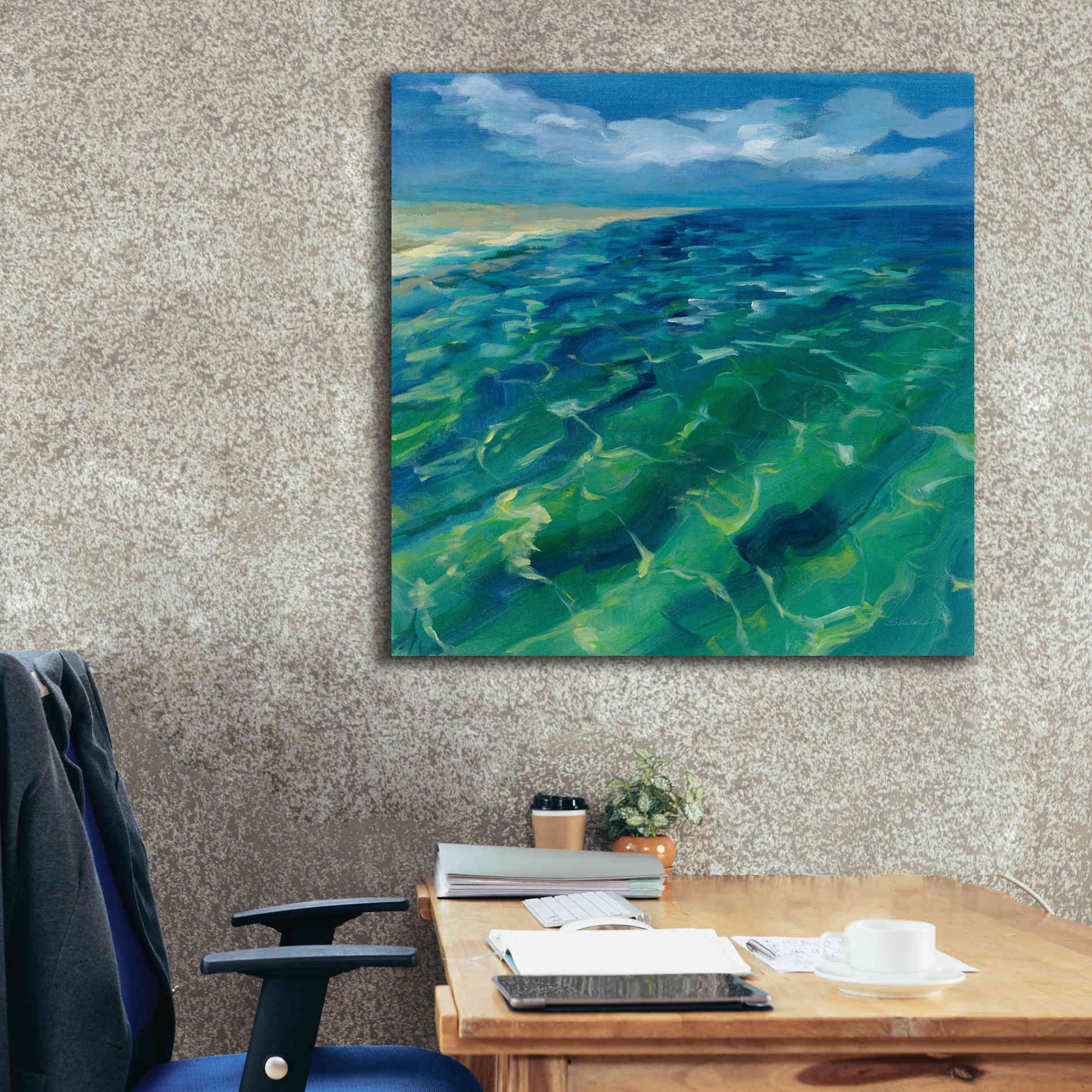 'Sunny Sea Reflections' by Silvia Vassileva, Canvas Wall Art,37 x 37
