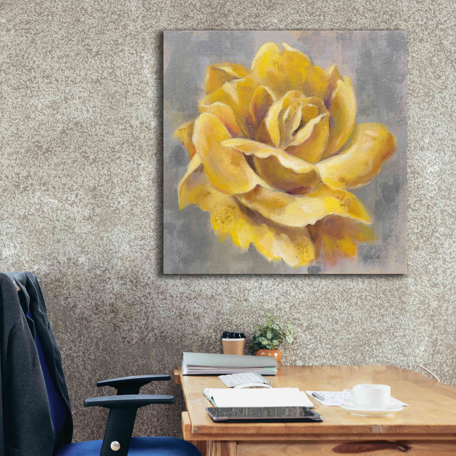 'Yellow Roses I' by Silvia Vassileva, Canvas Wall Art,37 x 37