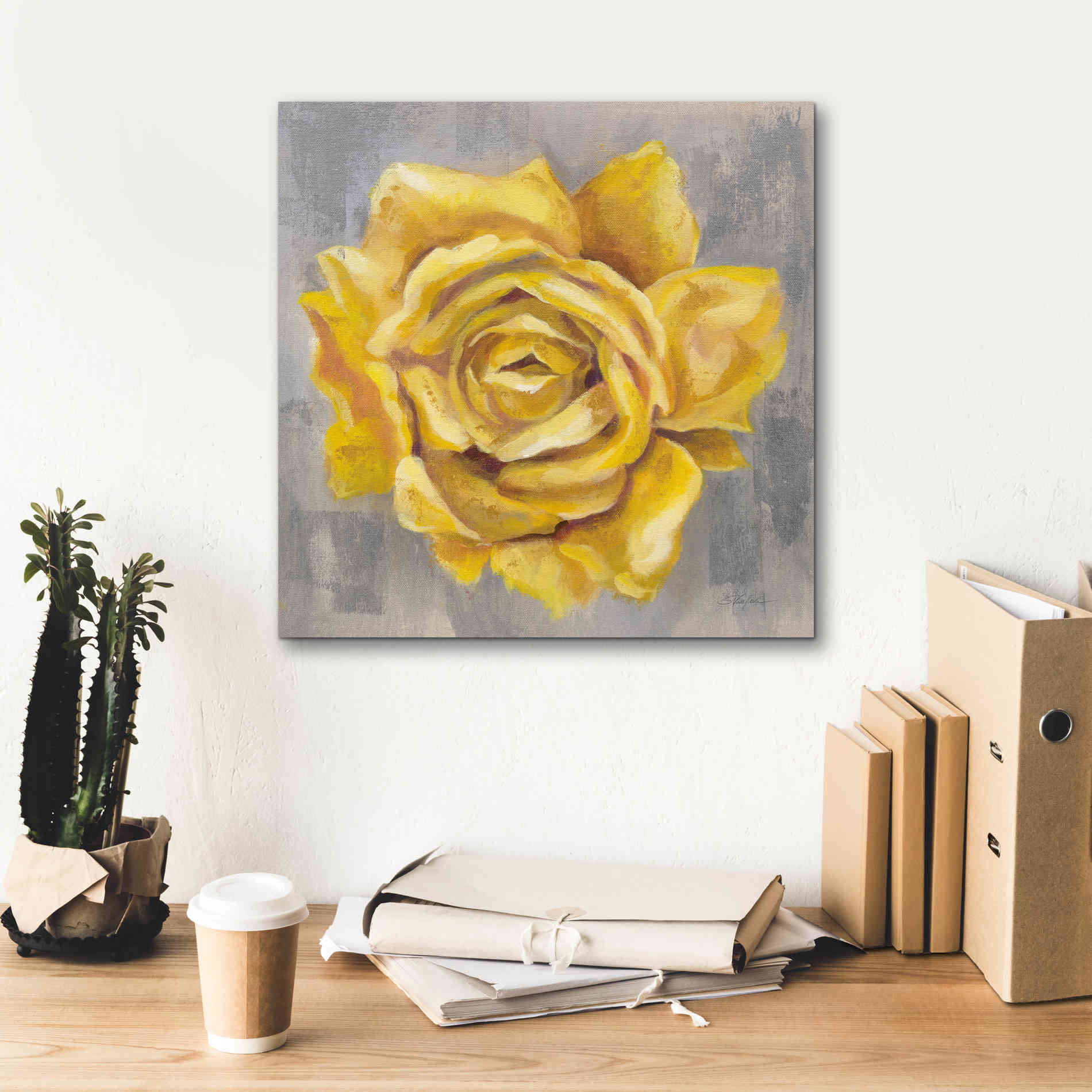 'Yellow Roses II' by Silvia Vassileva, Canvas Wall Art,18 x 18