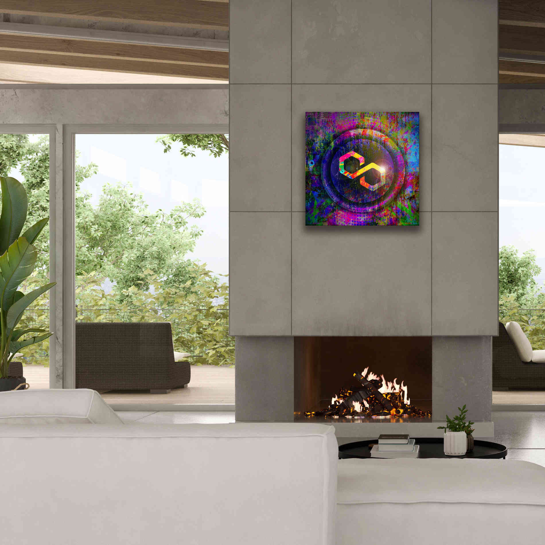 'MATIC Polygon Crypto,' Canvas Wall Art,26 x 26