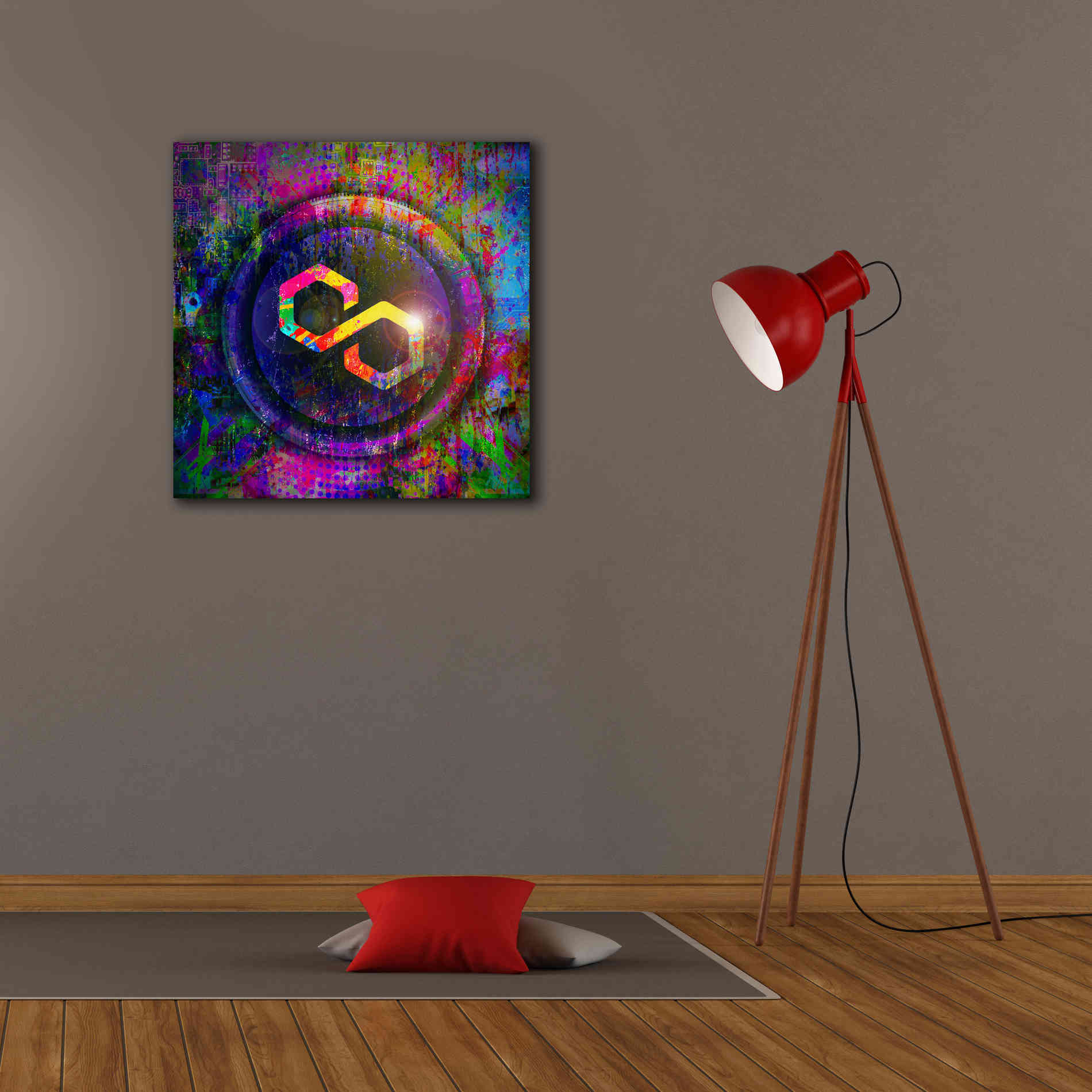 'MATIC Polygon Crypto,' Canvas Wall Art,26 x 26