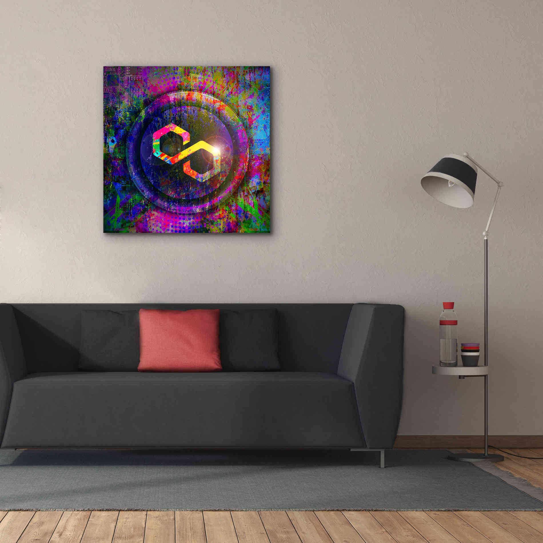 'MATIC Polygon Crypto,' Canvas Wall Art,37 x 37