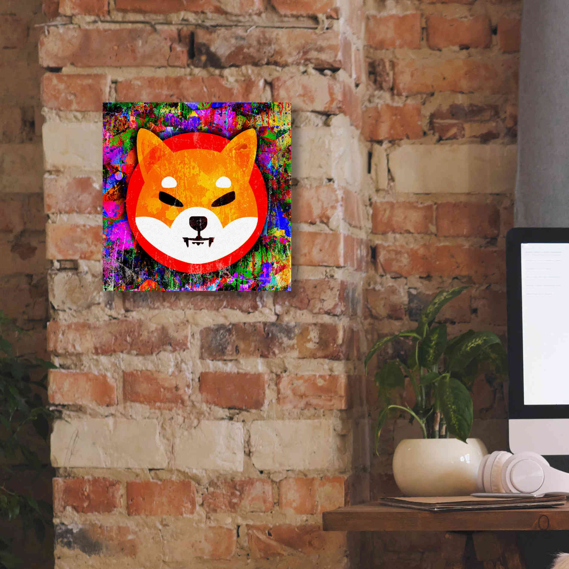 'SHIB Shiba Inu Crypto,' Canvas Wall Art,12 x 12