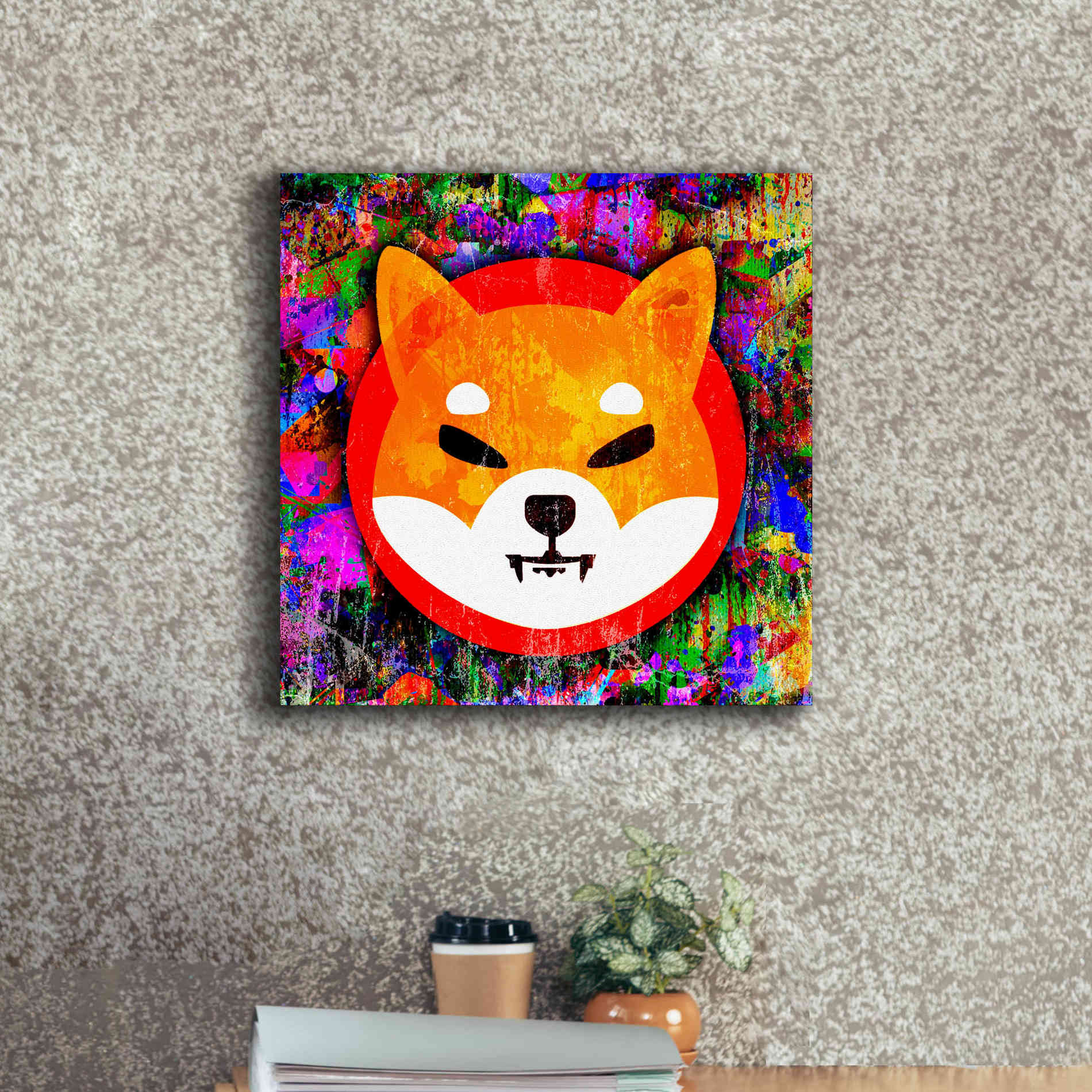 'SHIB Shiba Inu Crypto,' Canvas Wall Art,18 x 18
