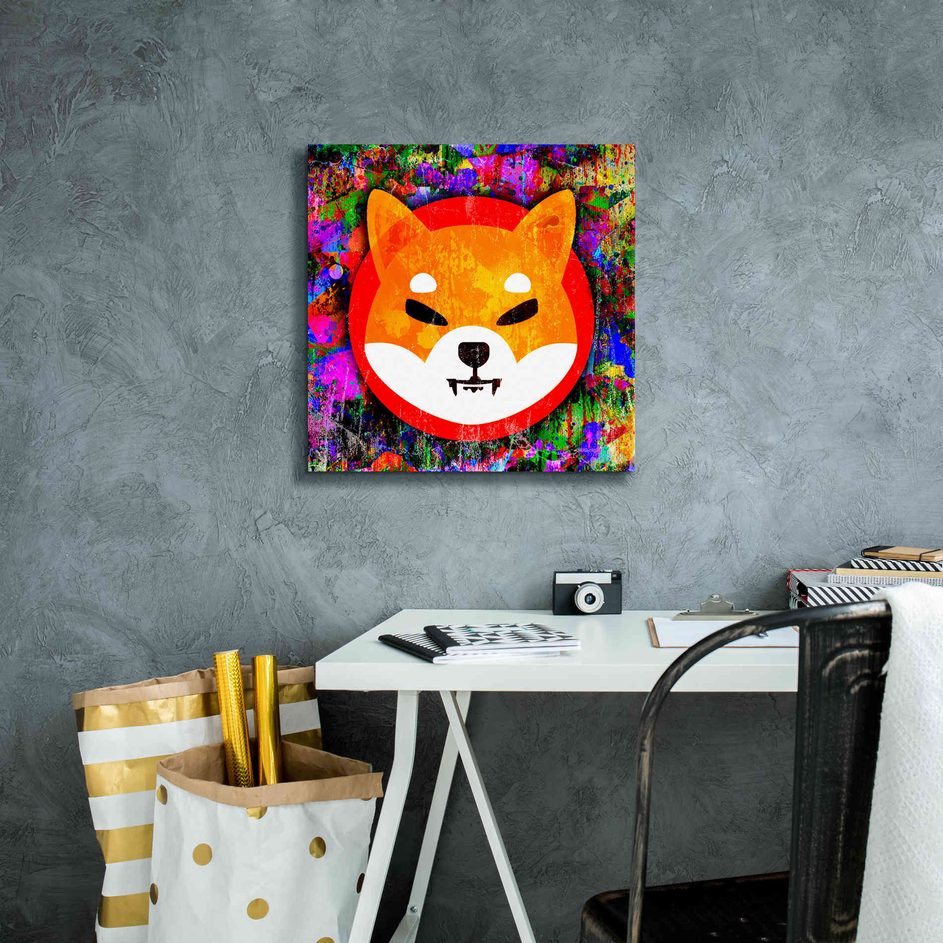 'SHIB Shiba Inu Crypto,' Canvas Wall Art,18 x 18