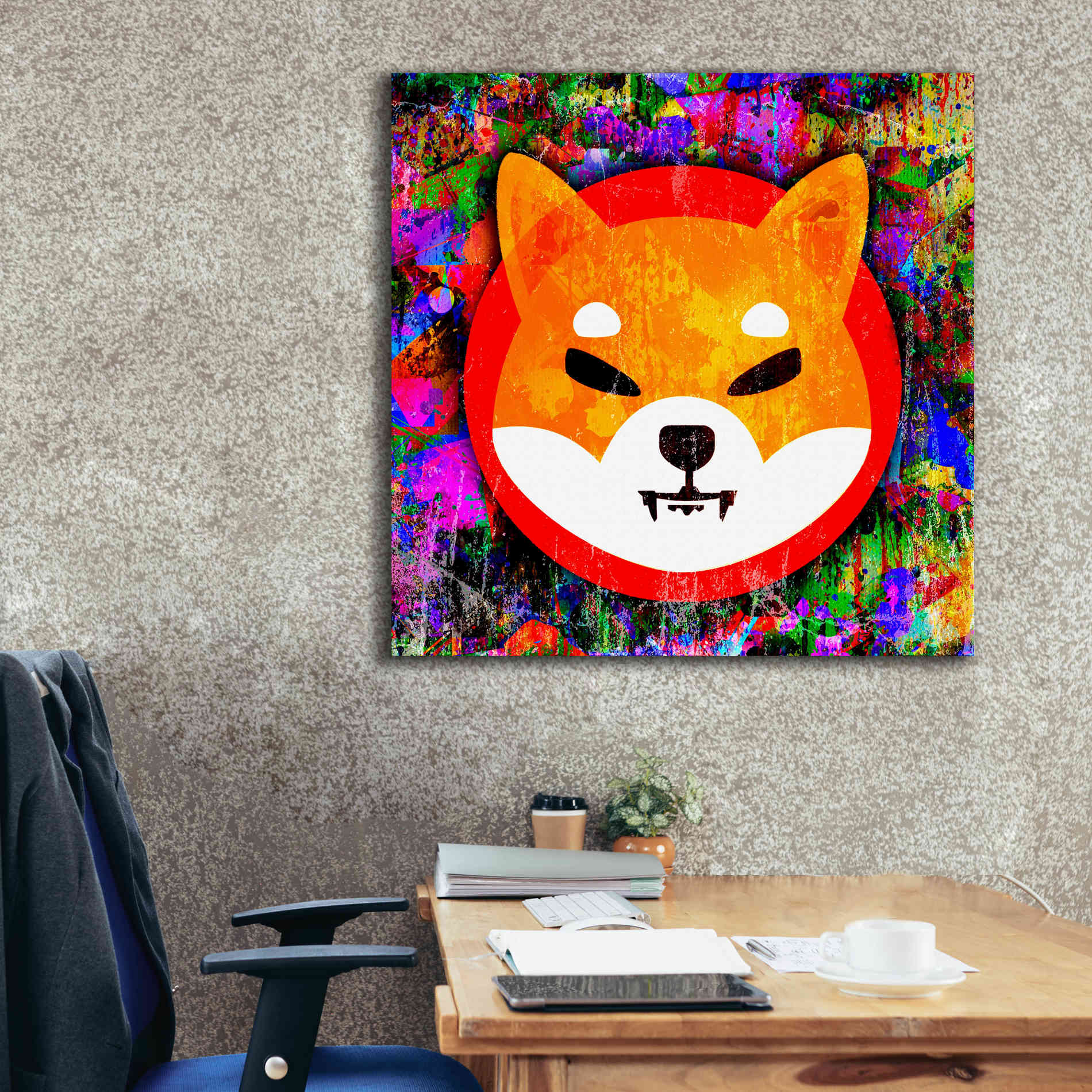 'SHIB Shiba Inu Crypto,' Canvas Wall Art,37 x 37