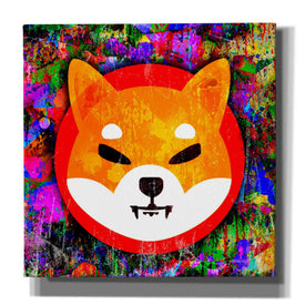 'SHIB Shiba Inu Crypto,' Canvas Wall Art,12x12x1.1x0,18x18x1.1x0,26x26x1.74x0,37x37x1.74x0