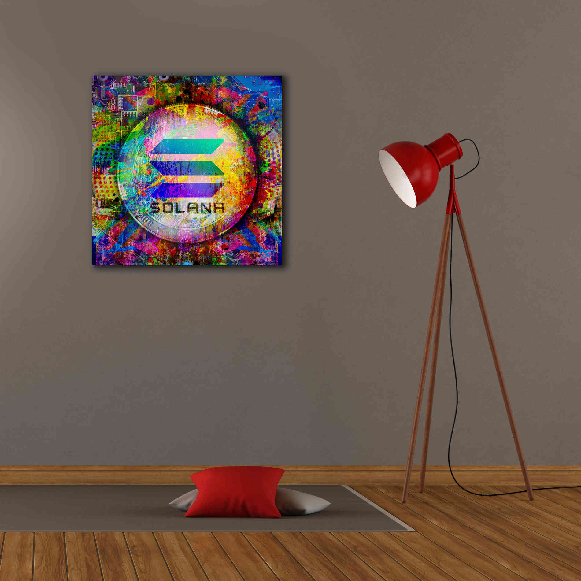 'SOL Solana Crypto,' Canvas Wall Art,26 x 26