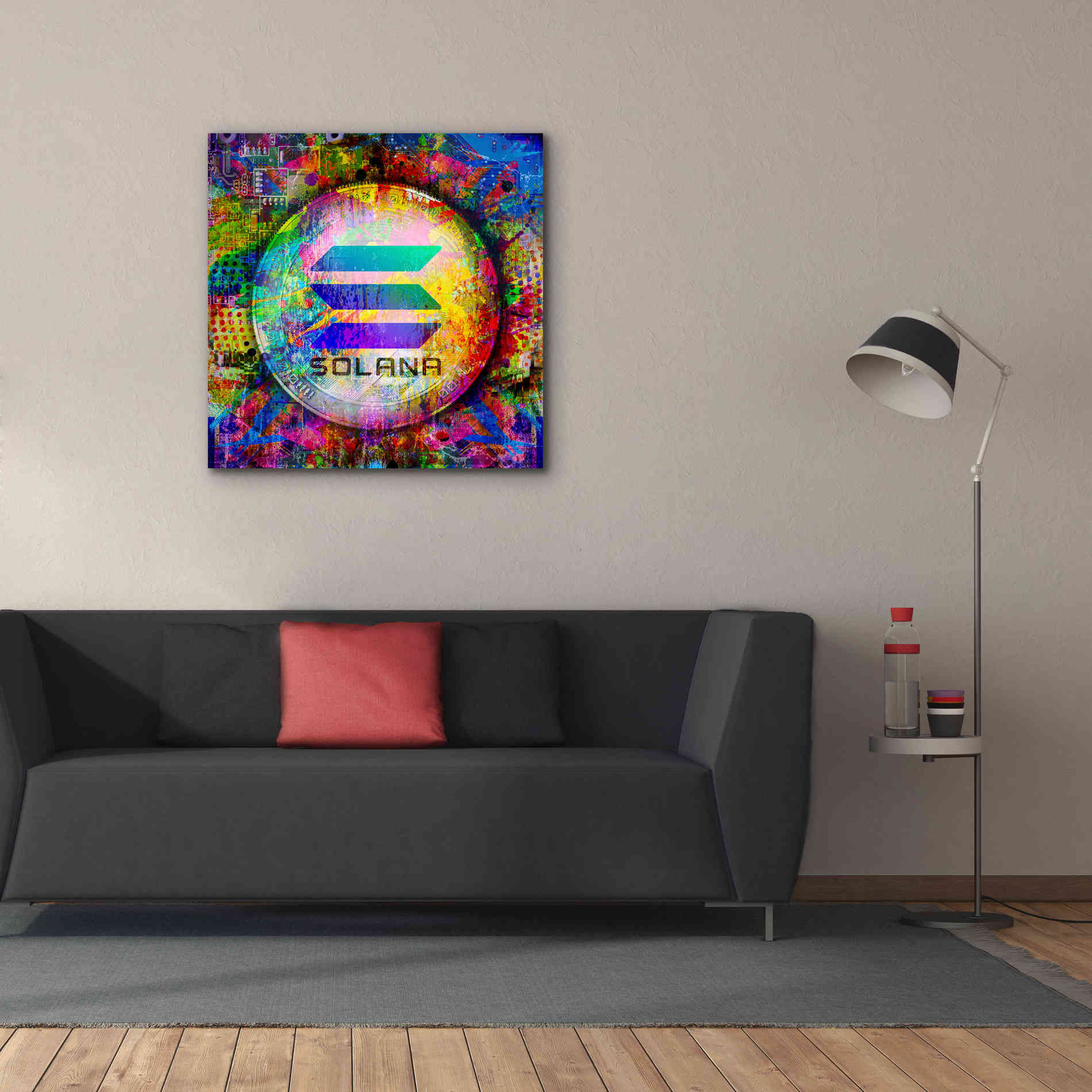 'SOL Solana Crypto,' Canvas Wall Art,37 x 37