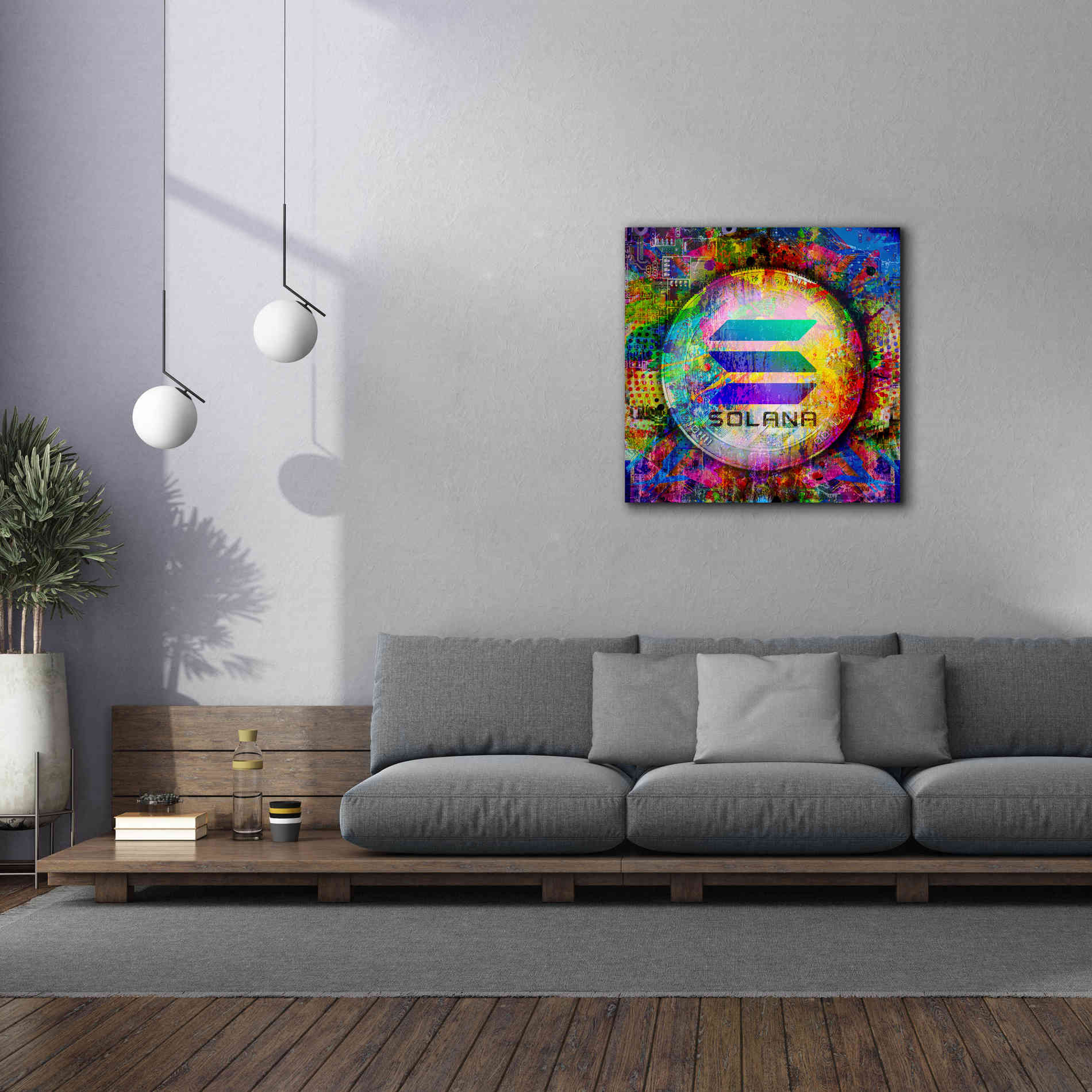 'SOL Solana Crypto,' Canvas Wall Art,37 x 37
