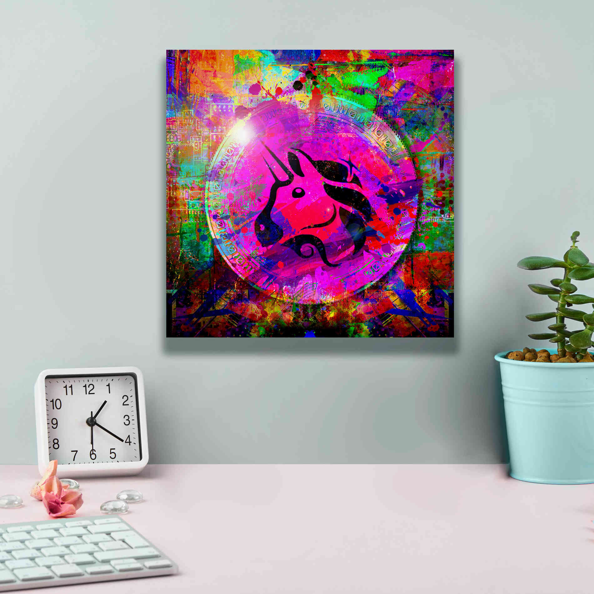 'UNI Uniswap Crypto,' Canvas Wall Art,12 x 12