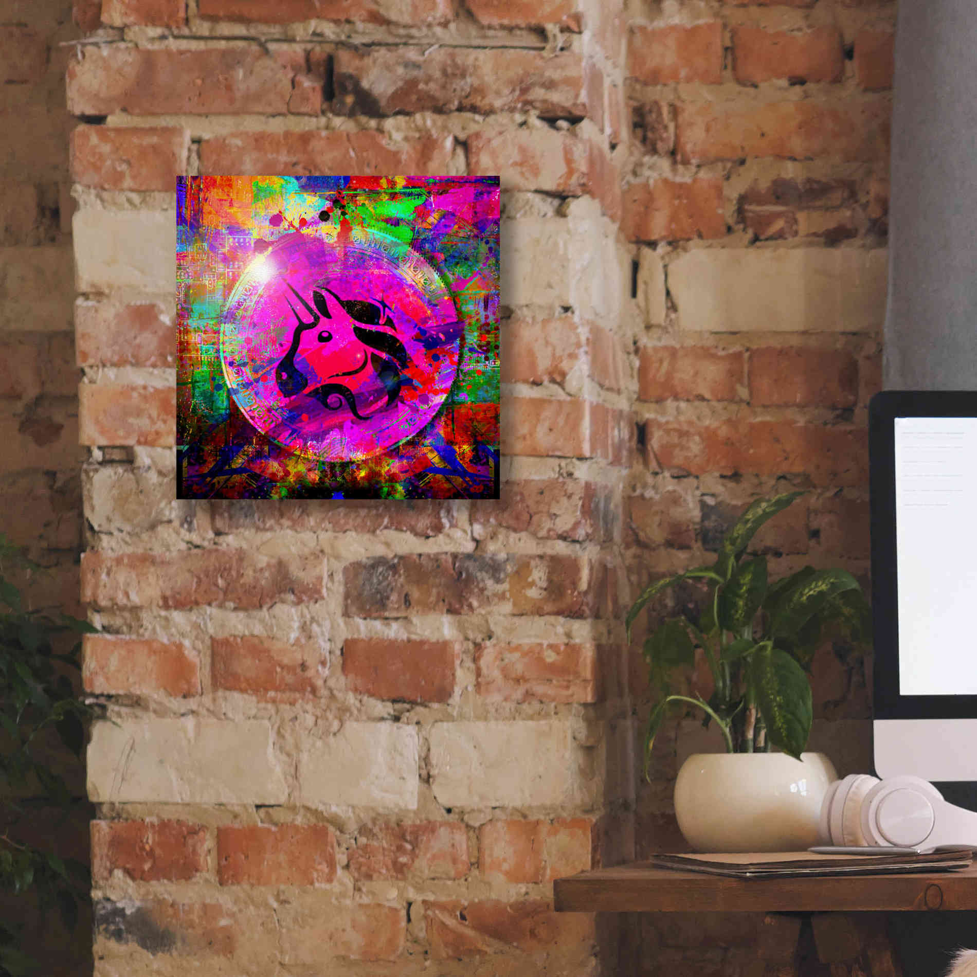 'UNI Uniswap Crypto,' Canvas Wall Art,12 x 12