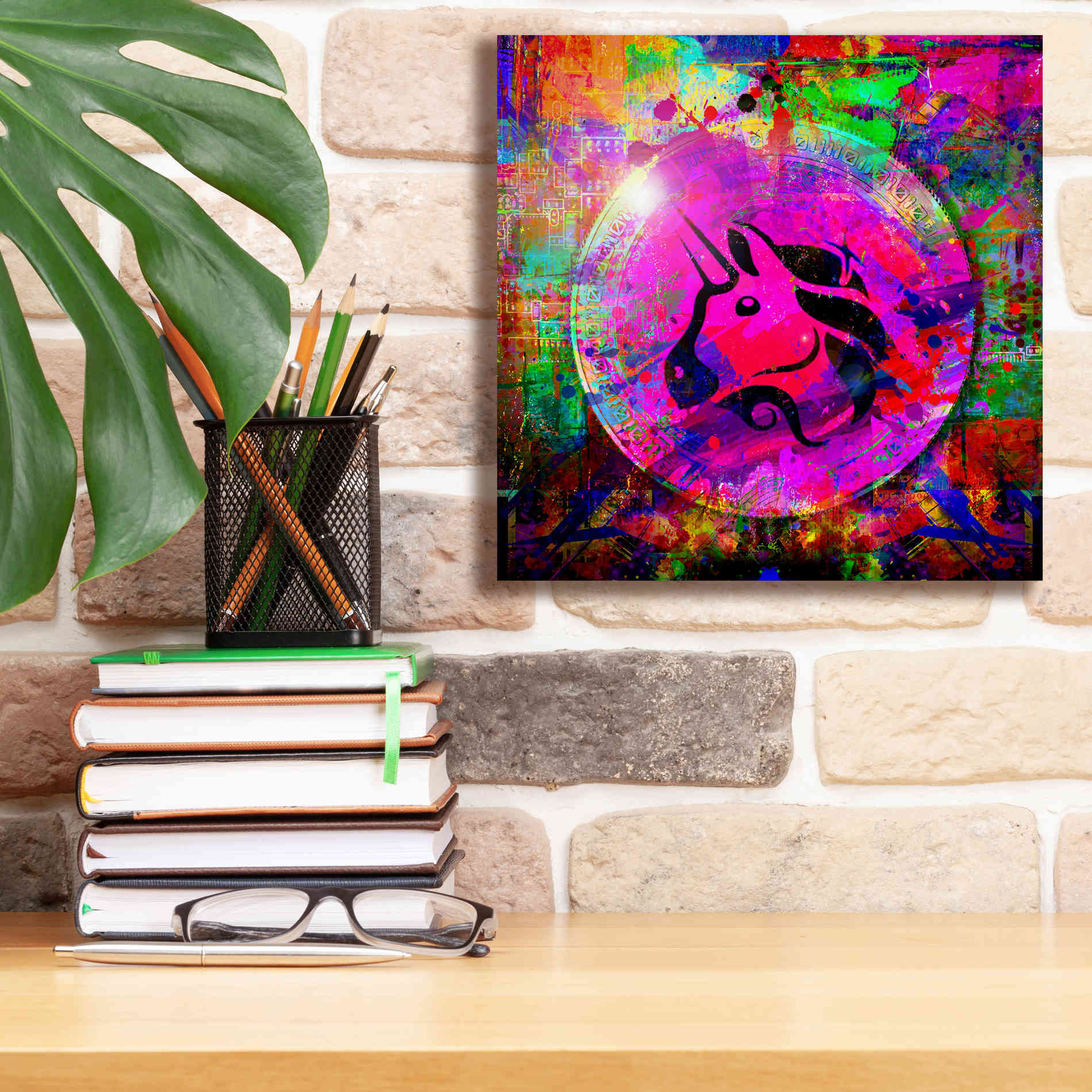 'UNI Uniswap Crypto,' Canvas Wall Art,12 x 12