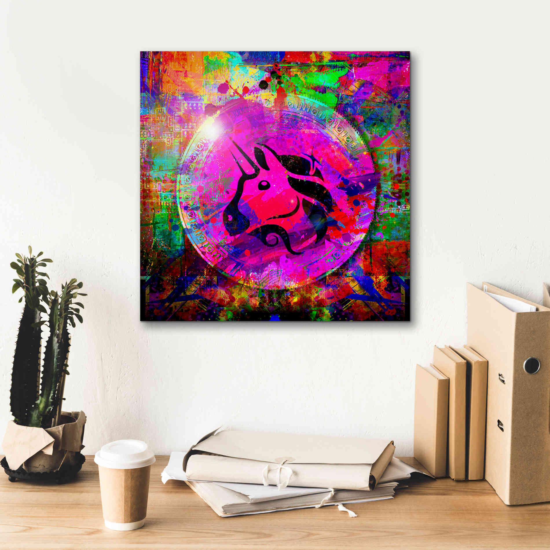 'UNI Uniswap Crypto,' Canvas Wall Art,18 x 18