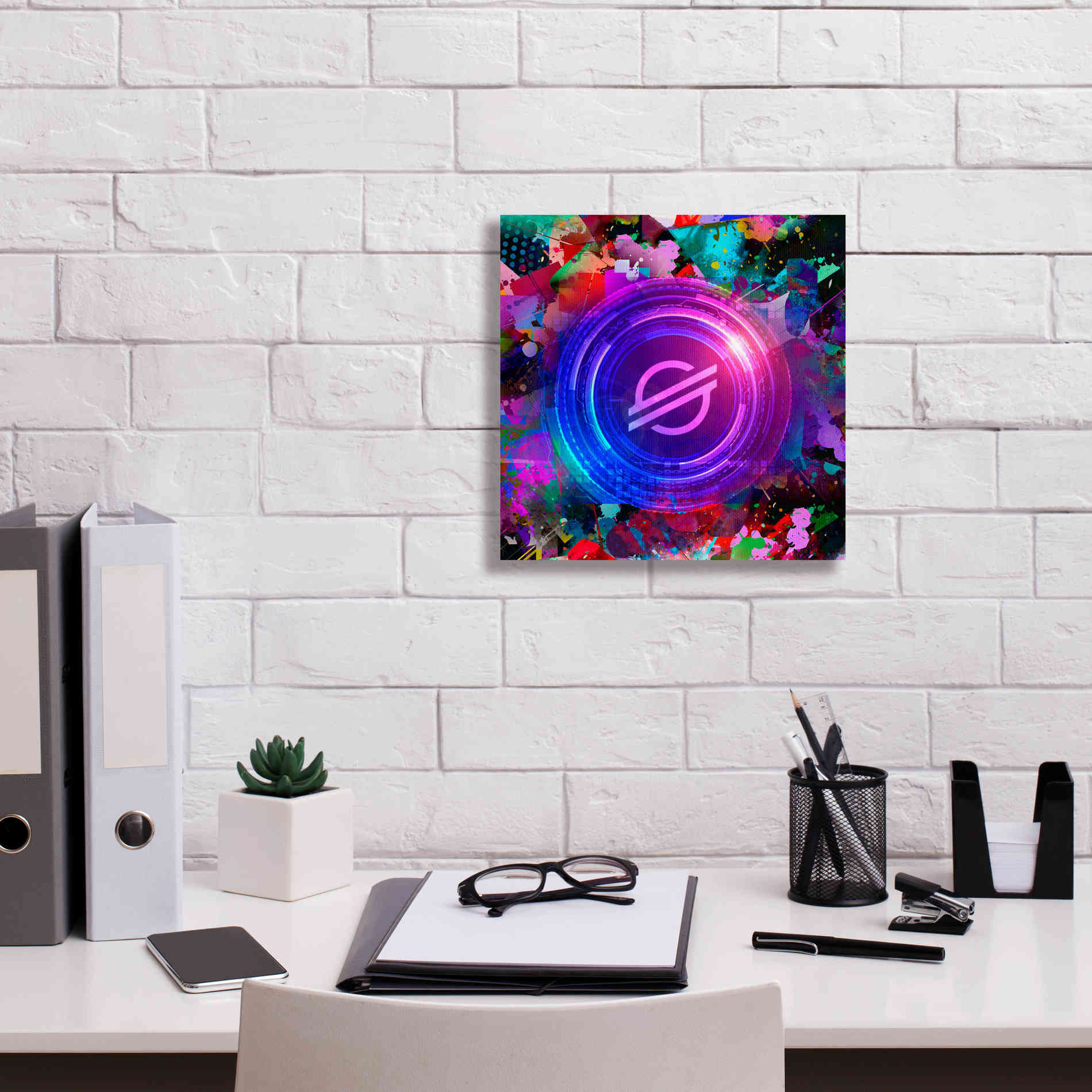 'XLM Stellar Crypto,' Canvas Wall Art,12 x 12