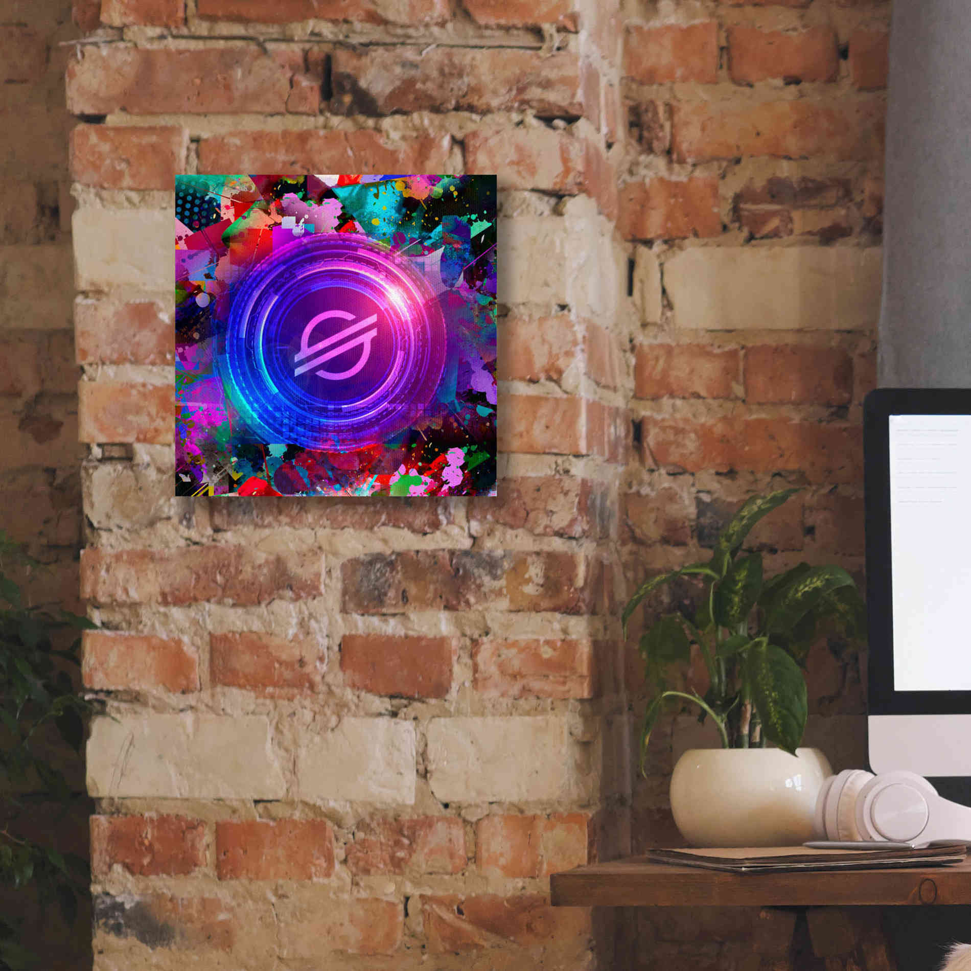 'XLM Stellar Crypto,' Canvas Wall Art,12 x 12