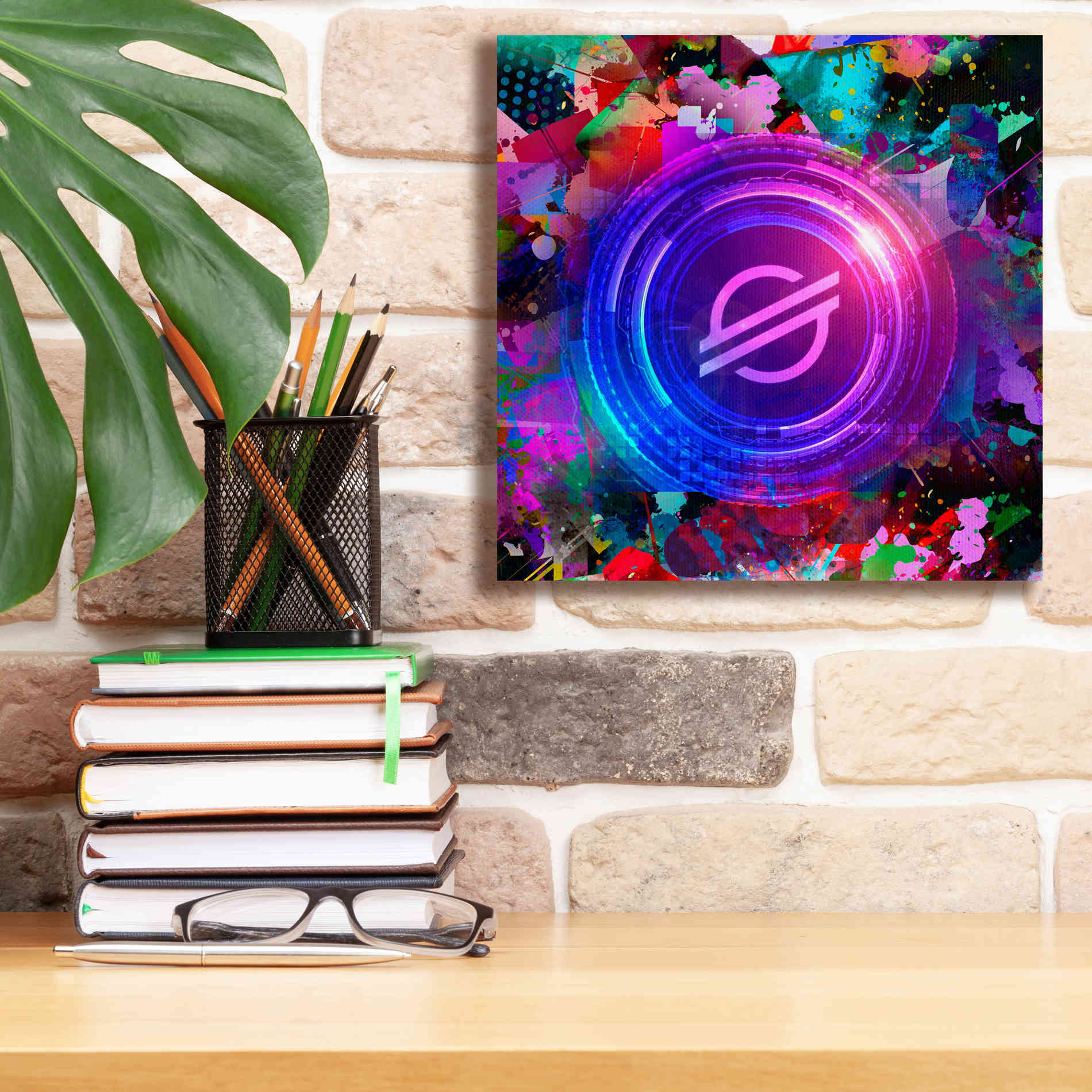 'XLM Stellar Crypto,' Canvas Wall Art,12 x 12